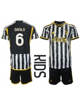 Juventus Danilo Luiz #6 Replika Hemmakläder Barn 2023-24 Kortärmad (+ byxor)